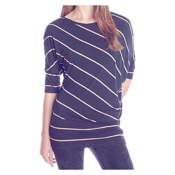 BCBGMaxAzria Asymmetrical Top Striped Sz XS - Picture 1 of 8